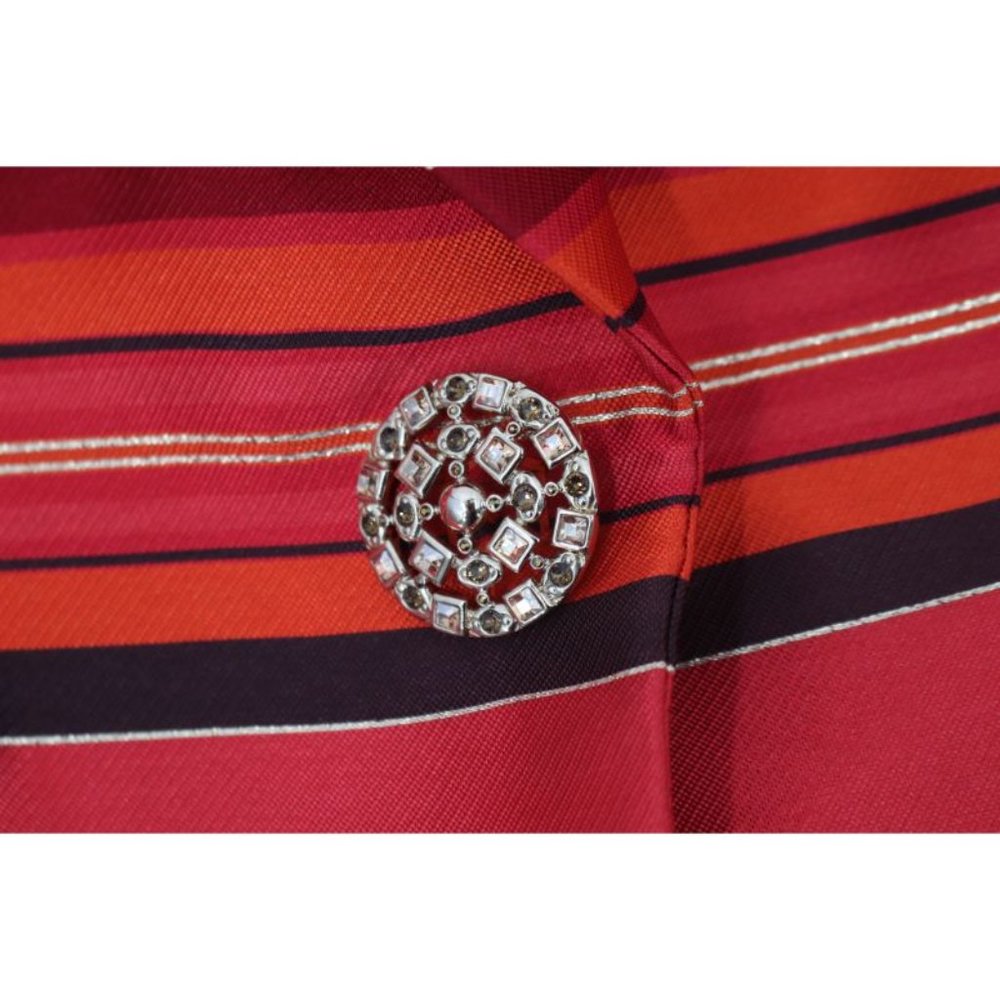 NWT St John coat women's 2 Sienna multi topper jacket jacquard metallic striped - Picture 15 of 16